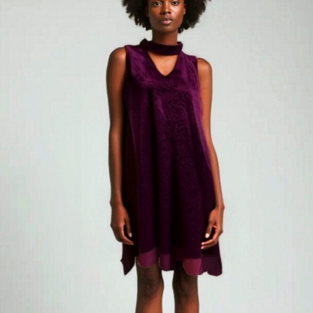 Altar'd State | Velvet Floral Choker Dress